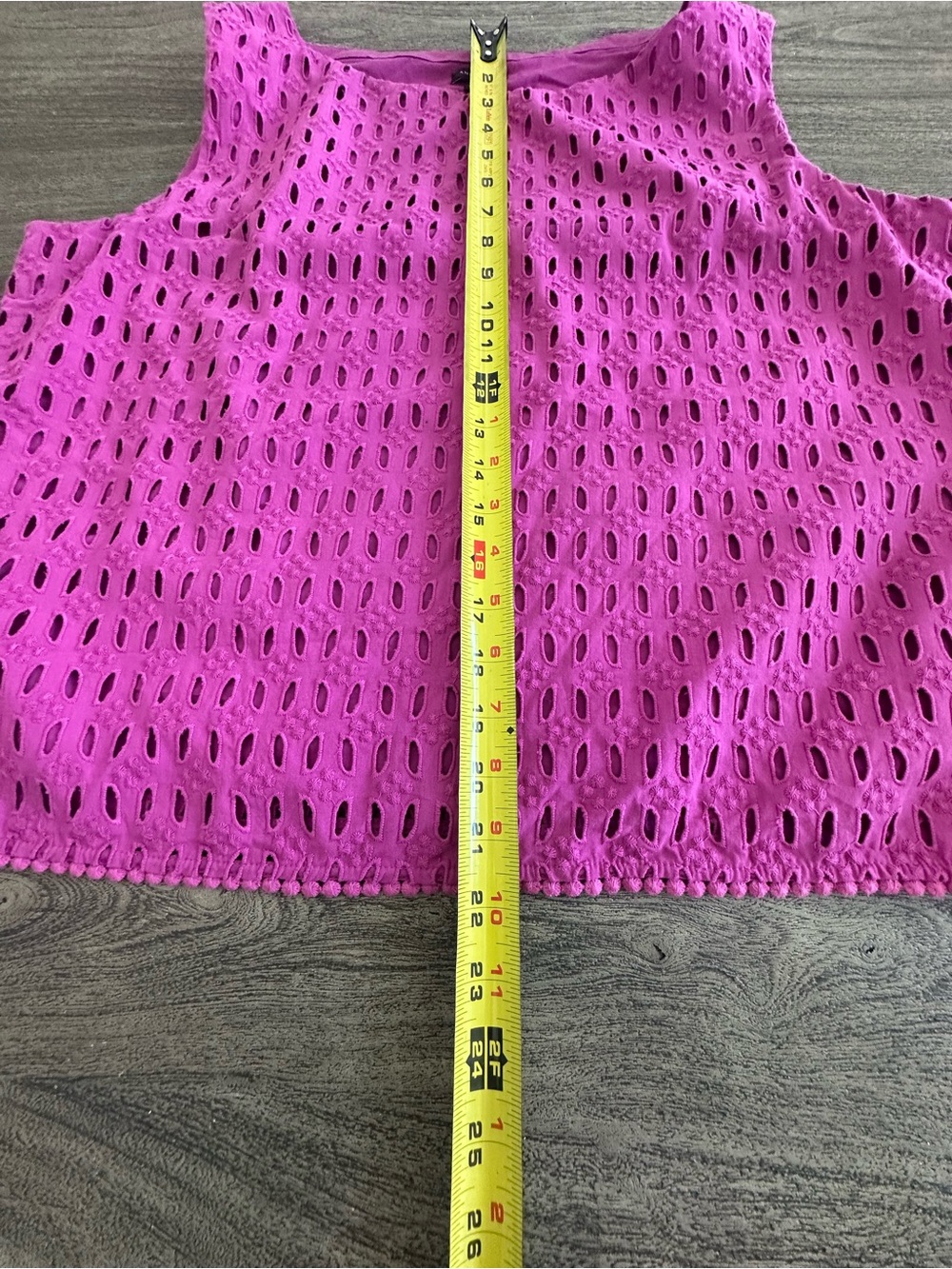 Ann Taylor Hot Pink Crochet Sleeveless Camisole - Picture 6 of 8